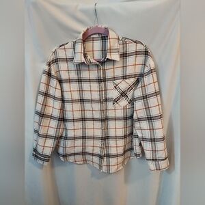 Plaid Flannel Button-Up Shirt